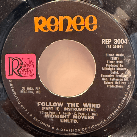 Midnight Movers Unltd./Follow The Wind (Part 1)  / (Part 2) Instrumentals-7inch-