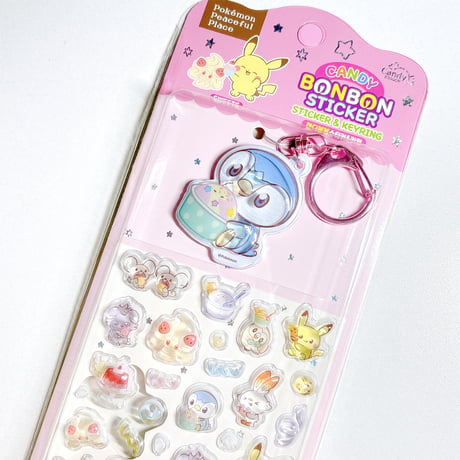 【韓国シール】ポケモン ポケピース  キャンディ ボンボン ステッカー＆キーホルダー