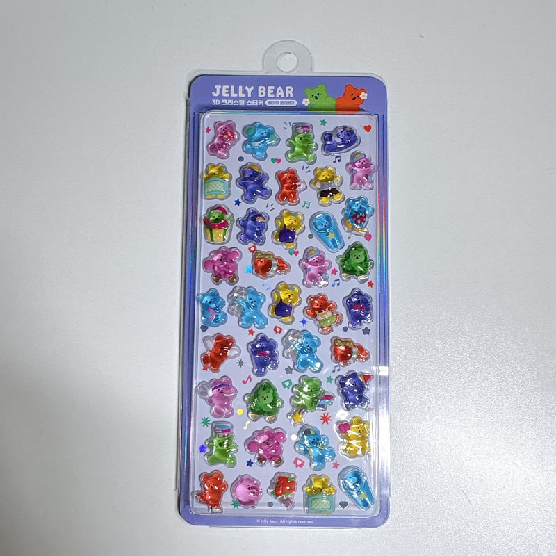 韓国シール】3D CRYSTAL STICKER《ジェリーベア》シール | SHIROIOUCHI