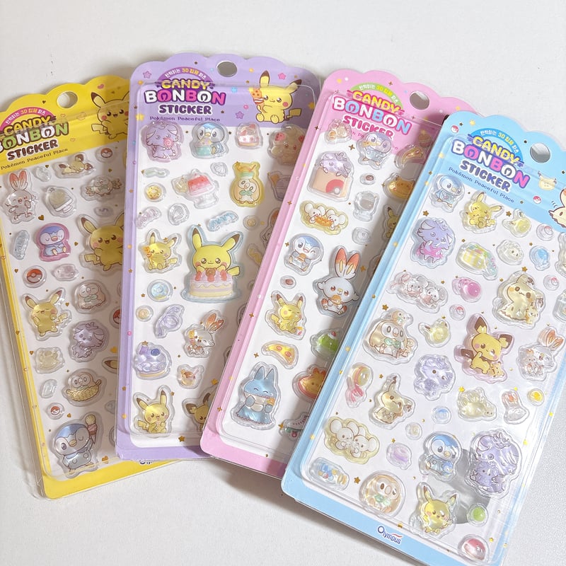 韓国公式】ポケモン/ポケピース キャンディ3Dステッカーシール