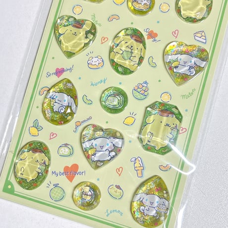 《サンリオキャラクターズ》ポムポムプリン シナモロール ストーンシール