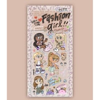 【THE PURI VILLAGE】 マット透明ステッカー ファッションガール