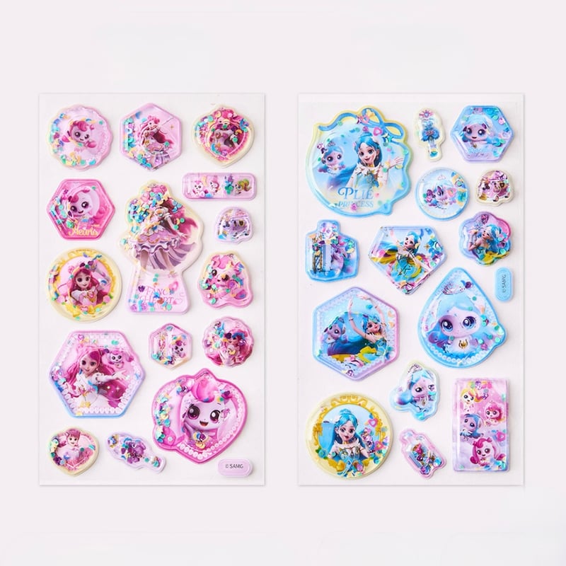 韓国シール】プリンセスキャッチティニピン ビーズウォーター