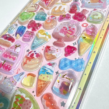 【うるちゅるポップシール】 〔スイーツとアイス〕シール ステッカー