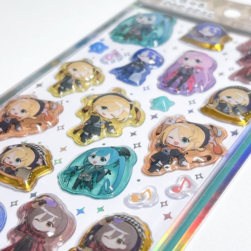 うるちゅるポップシール】初音ミク シール ステッカー 【ブラック