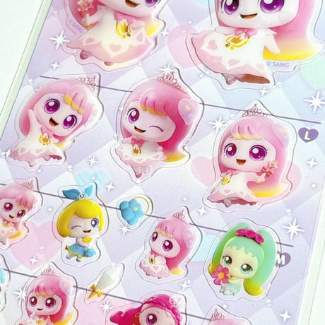 【韓国限定シール】5sizeステッカー エポキシシール/プリンセスキャッチ！ティニピン！ パープル