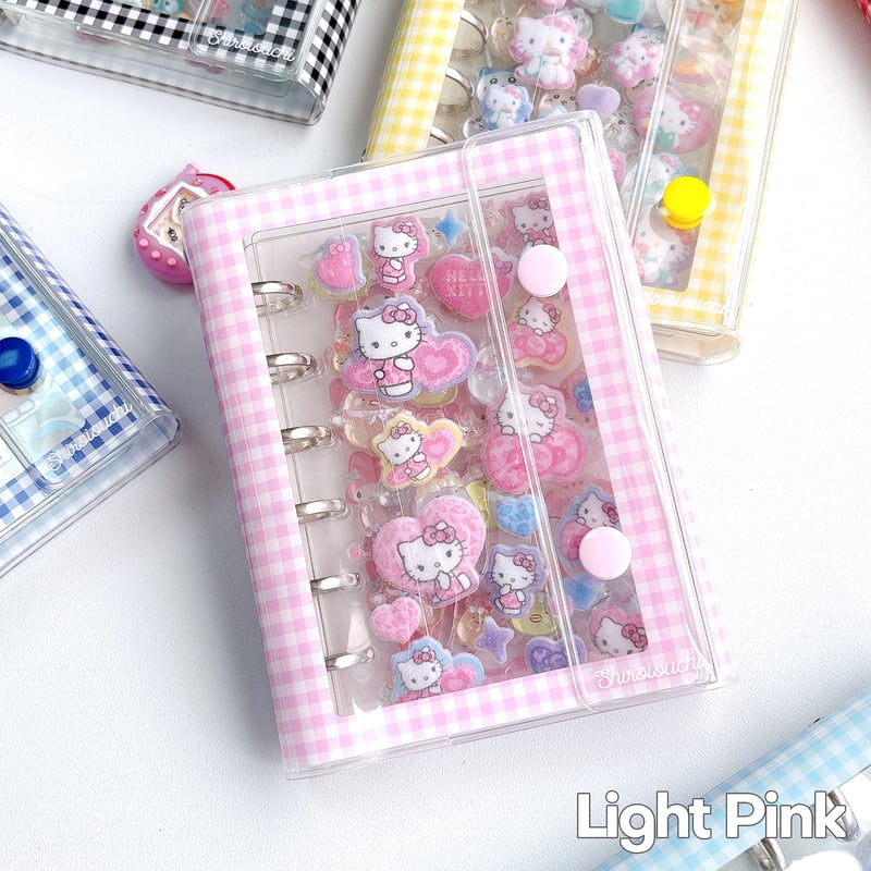 高品質！【A7】ギンガムチェック柄バインダー/シール帳 | SHIROIOUCHI