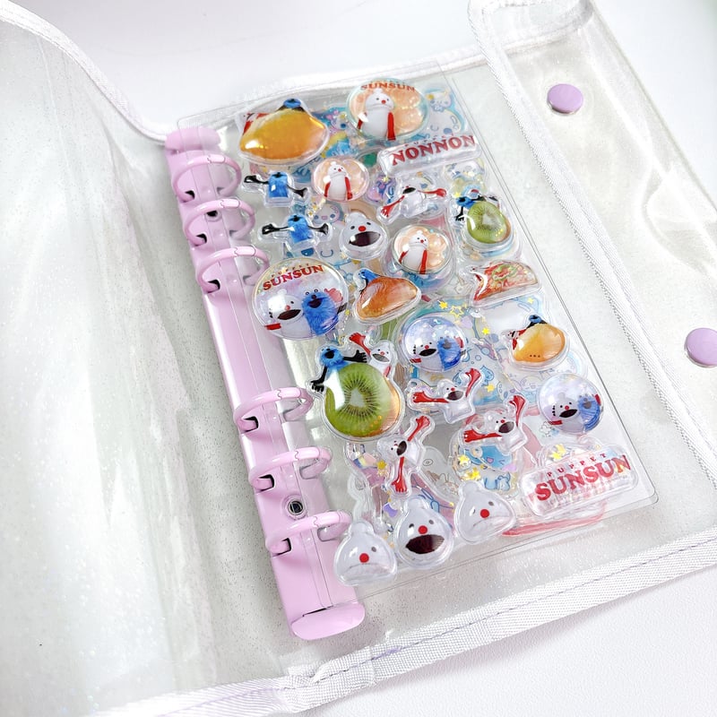 A6】6つ穴カラフル縁ありバインダー シール帳 | SHIROIOUCHI