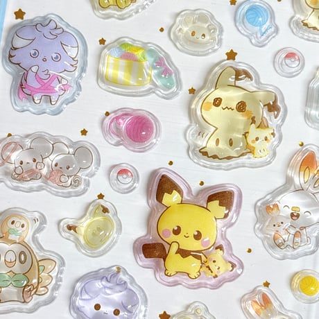 【韓国公式】ポケモン/ポケピース キャンディ3Dステッカーシール
