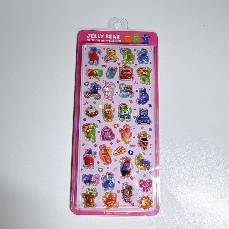 韓国シール】3D CRYSTAL STICKER《ジェリーベア》シール | SHIROIOUCHI