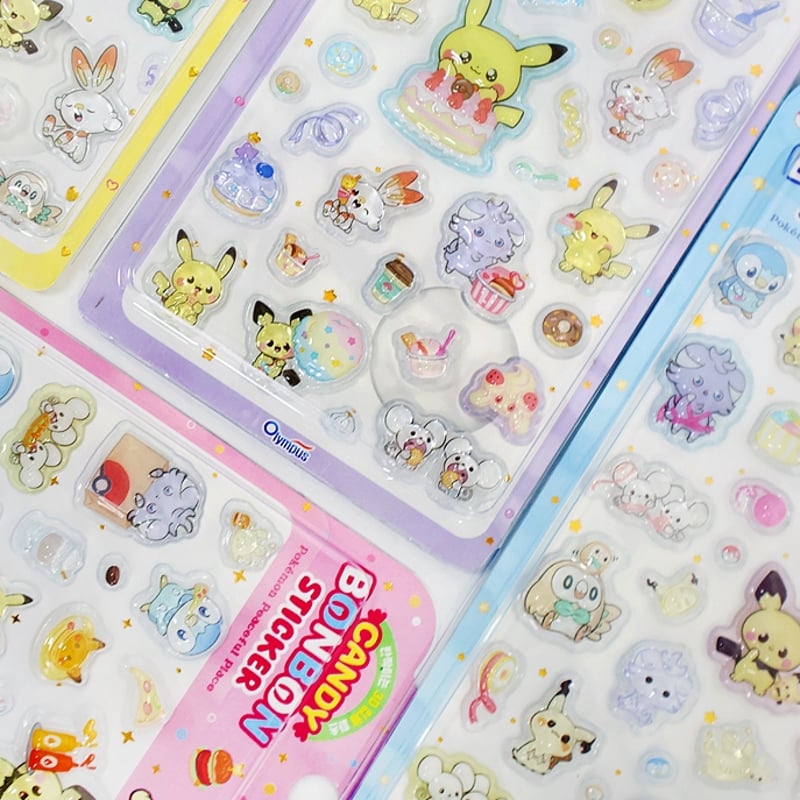 韓国公式】ポケモン/ポケピース キャンディ3Dステッカーシール