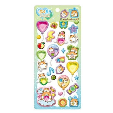 【ぷくキラバルーンステッカー】 ハムちゃんずワールド ステッカーシール