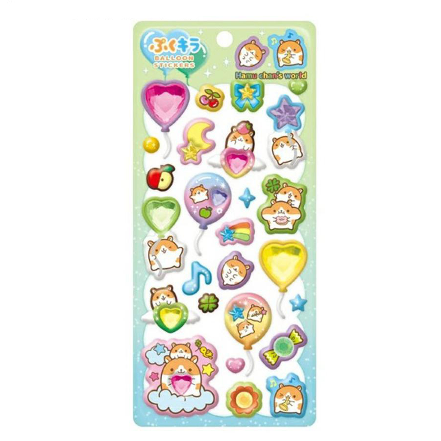 ぷくキラバルーンステッカー】 ハムちゃんずワールド ステッカーシール