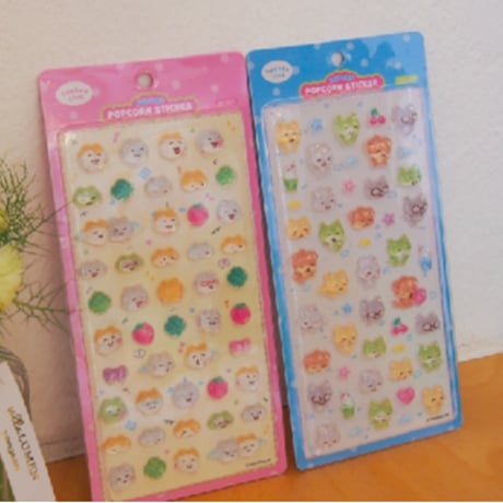 【heeheeclub】POP POP POPCORN STICKER ステッカーシール/ブルー