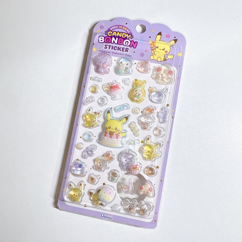 韓国公式】ポケモン/ポケピース キャンディ3Dステッカーシール