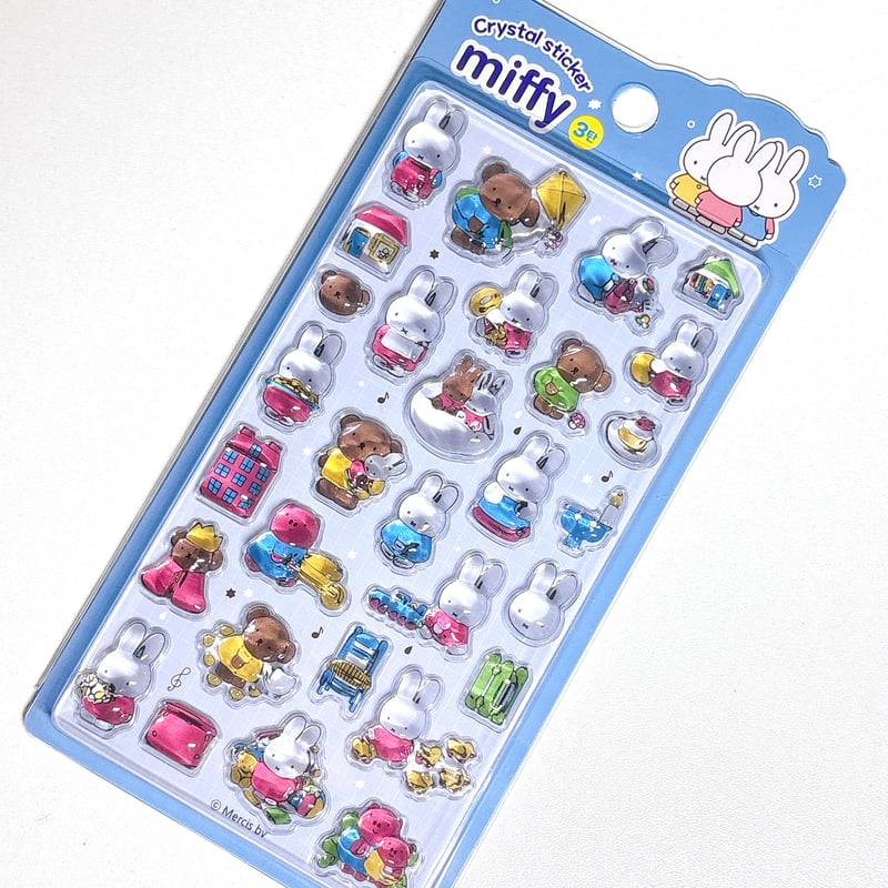 【レア／希少】ミッフィ　立体ステッカー　3セット　韓国製1999年　レトロ 韓国シール】3D CRYSTAL STICKER 第三弾《ミッフィー》シール | SHIRO