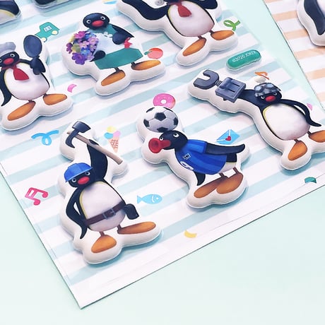 【韓国限定シール】ぷにぷにマシュマロ クッションシール/ピングー ステッカーシール