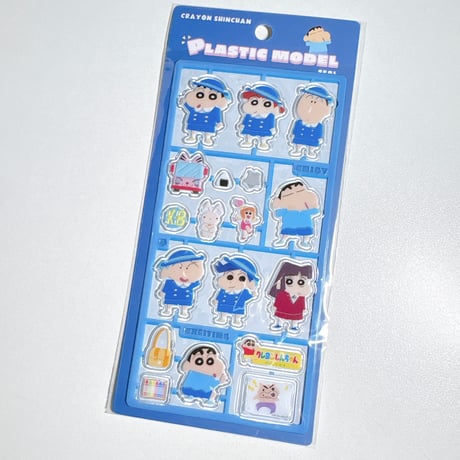 【プラスチックモデル風シール】クレヨンしんちゃん ブルー シール ステッカー