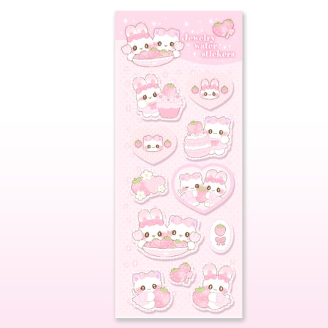 【ウォーターシール】 Milky'sデザイン 《うさねこ》 ステッカーシール