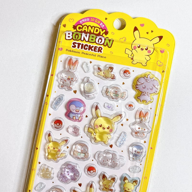 韓国公式】ポケモン/ポケピース キャンディ3Dステッカーシール