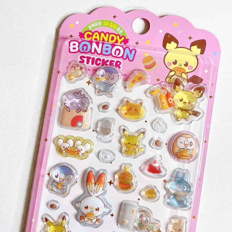 韓国公式】ポケモン/ポケピース キャンディ3Dステッカーシール