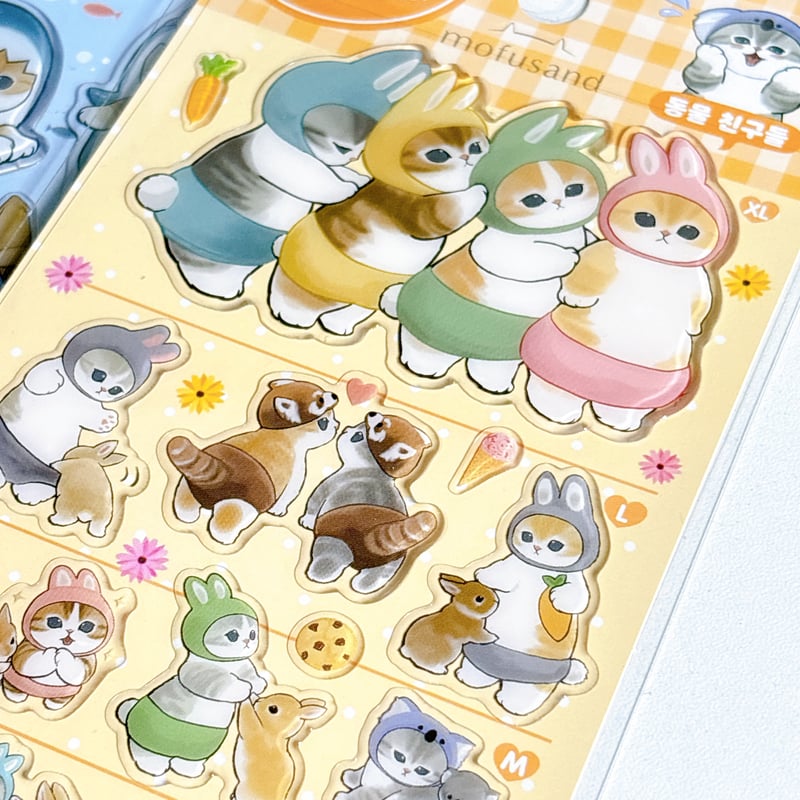 韓国限定シール】5sizeステッカー エポキシシール/モフサンド アニマル