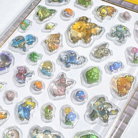 【韓国公式】ポケットモンスター ピクセル キャンディ3Dステッカーシール