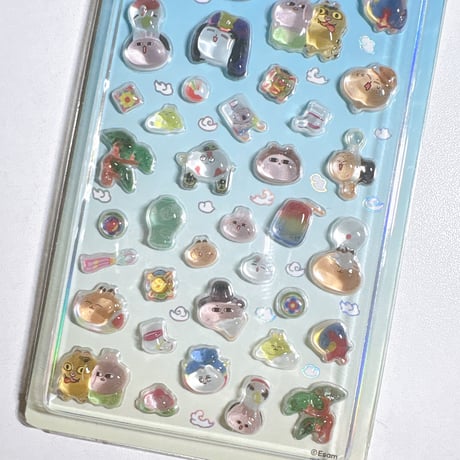 【emergency forest】POP POP POPCORN STICKER ステッカーシール/ブルー
