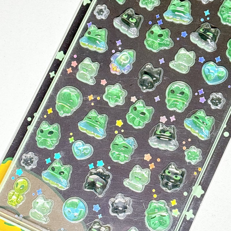 oeknya】POP POP POPCORN STICKER ステッカーシール/ブラック |