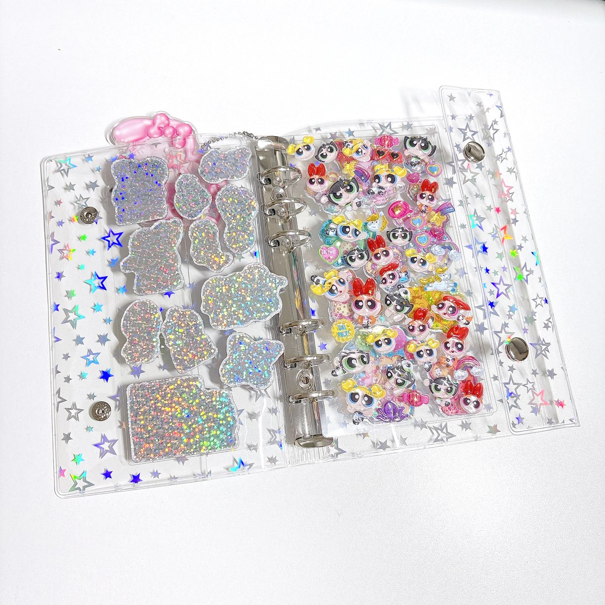 高品質！【A6】オーロラスター・2ボタンバインダー/シール帳