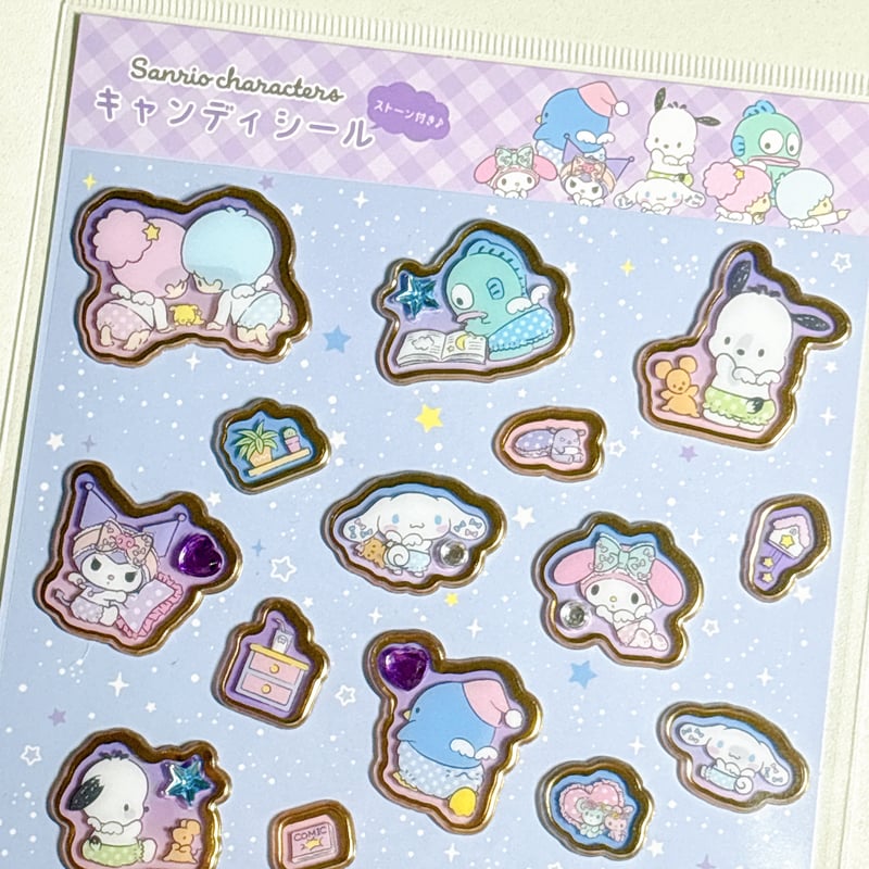 サンリオキャラクターズ》キャンディシール ストーン付き 夜ののんびり