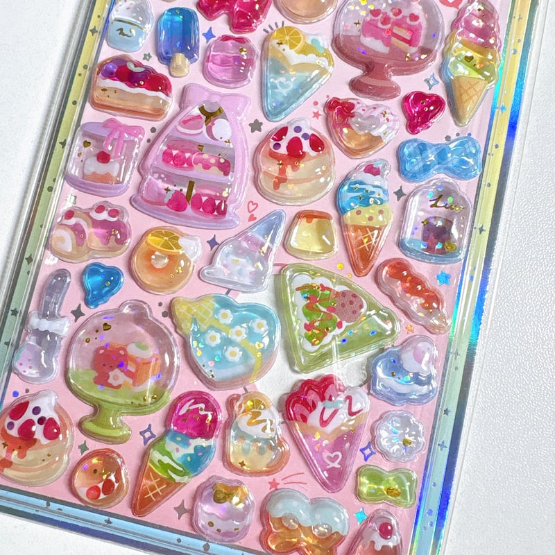 うるちゅるポップシール】 〔スイーツとアイス〕シール ステッカー