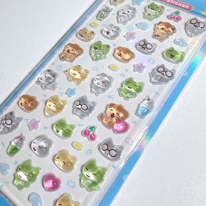 シール・ステッカー popo heeheeclub】POP POP POPCORN STICKER ステッカーシール/ブル