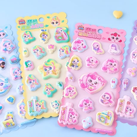 【韓国限定シール】ぷにぷにマシュマロ クッションシール/プリンセスキャッチ！ ティニピン ステッカーシール