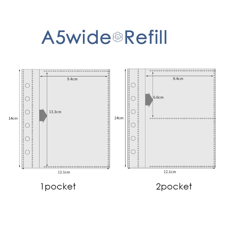 しろいおうち】【A7wide】 2ポケットリフィル(両面) 10枚入り