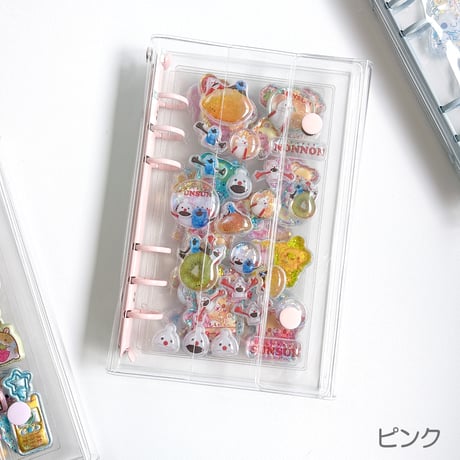 高品質！【A6】２ボタンカラーバインダー/シール帳