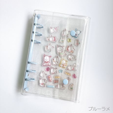 高品質！【A6】ラメ入り・２ボタンカラーバインダー/シール帳