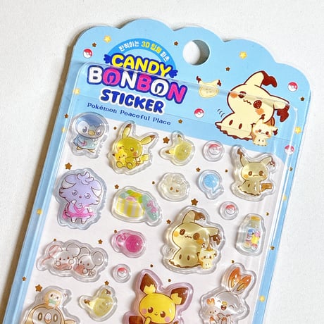 【韓国公式】ポケモン/ポケピース キャンディ3Dステッカーシール