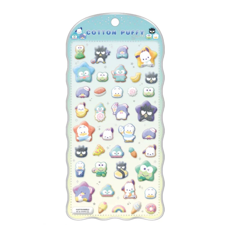 サンリオ　コットンパフィシール等　19点まとめ売り サンリオキャラクターズ》 はぴだんぶい シールシート コットン