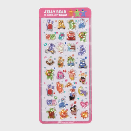 【韓国シール】3D CRYSTAL STICKER《ジェリーベア》シール
