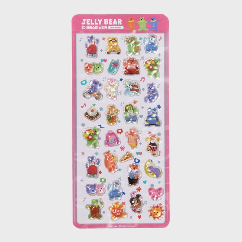 韓国シール】3D CRYSTAL STICKER《ジェリーベア》シール | SHIROIOUCHI