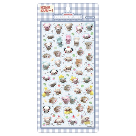 【HINAKUU】POP POP POPCORN STICKER ステッカーシール/ブルー