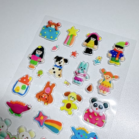 【SOSOM ROOM】block PVC sticker 3　立体シール