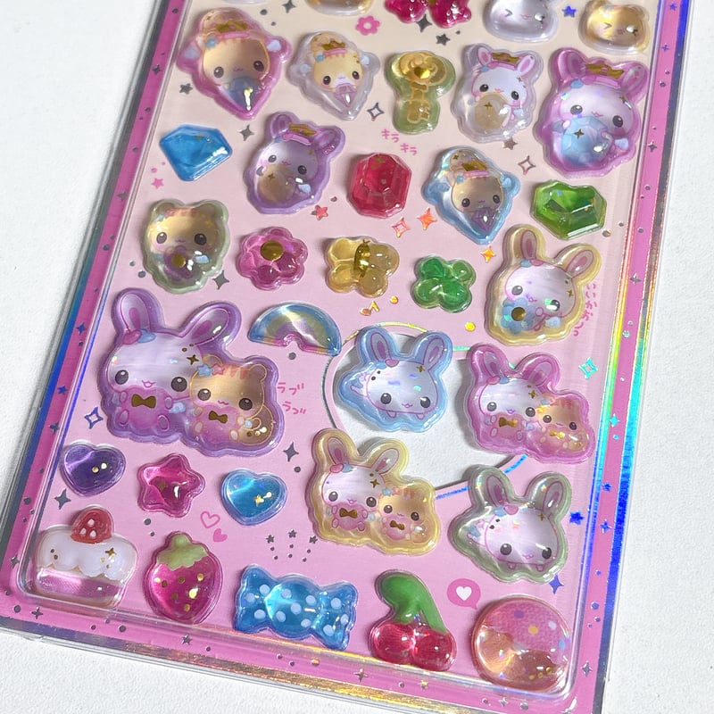 うるちゅるポップシール 平成レトロ フワフワらびちゃん | SHIROIOUCHI