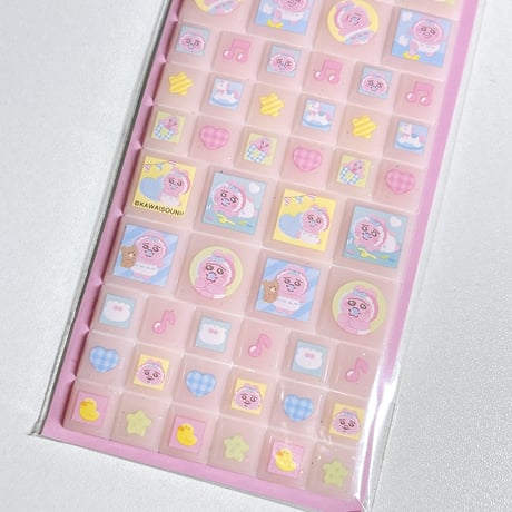 【タイルシール】 おぱんちゅうさぎ(ピンク) ブロックシール　タイルシール