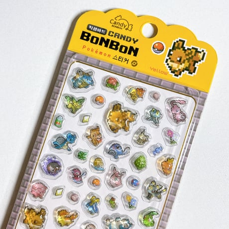 【韓国公式】ポケットモンスター ピクセル キャンディ3Dステッカーシール