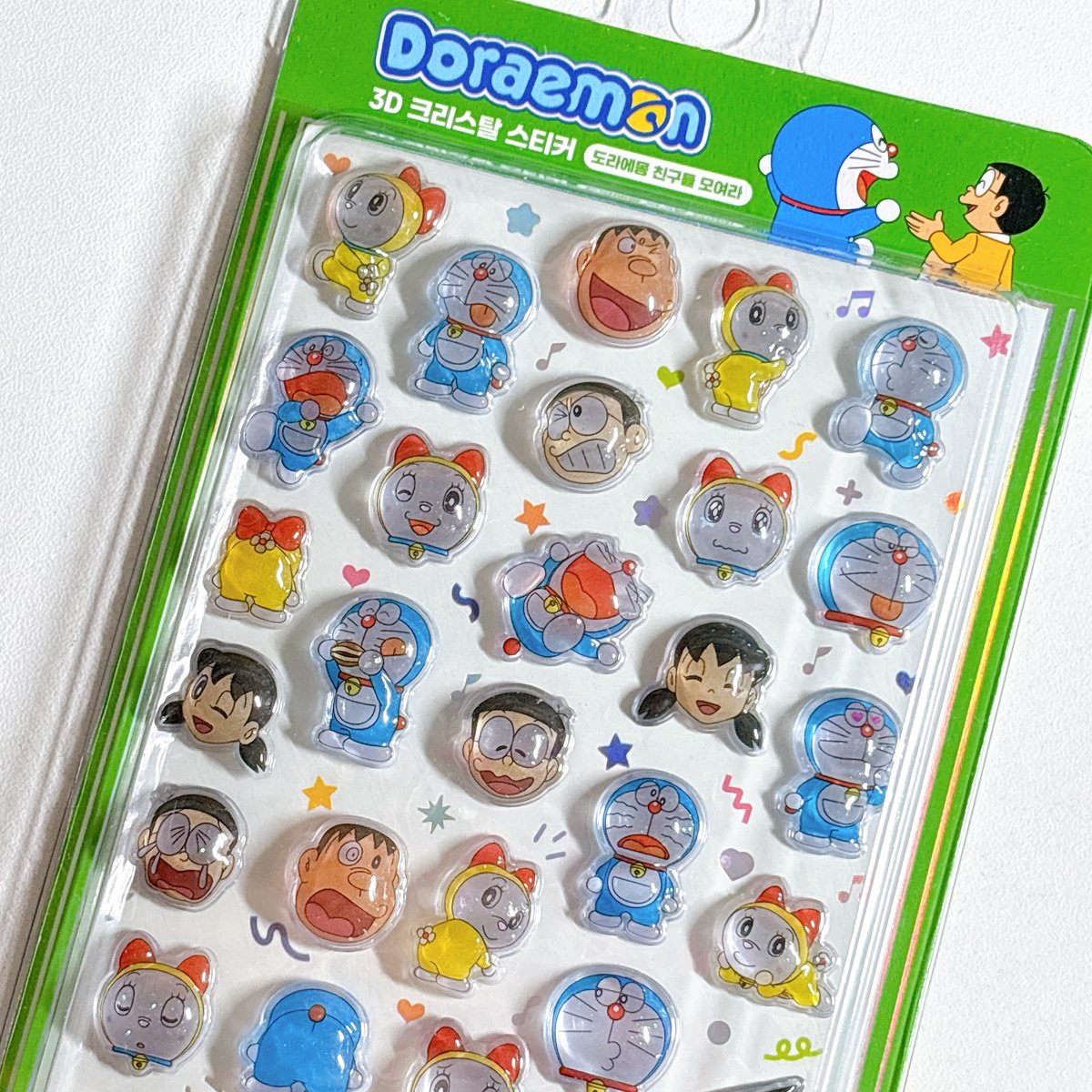 韓国　公式ライセンス　ドラえもん 3Dシール 10セット 韓国シール】3D CRYSTAL STICKER《ドラえもん》シール | SHIROIOUCHI