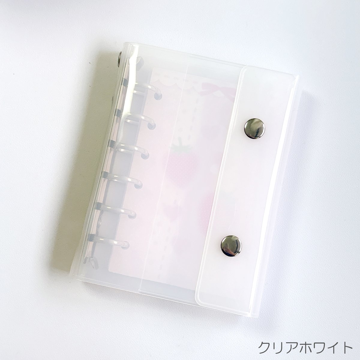 高品質！【A7】シルバーリング・2ボタンバインダーカラフル/シール帳