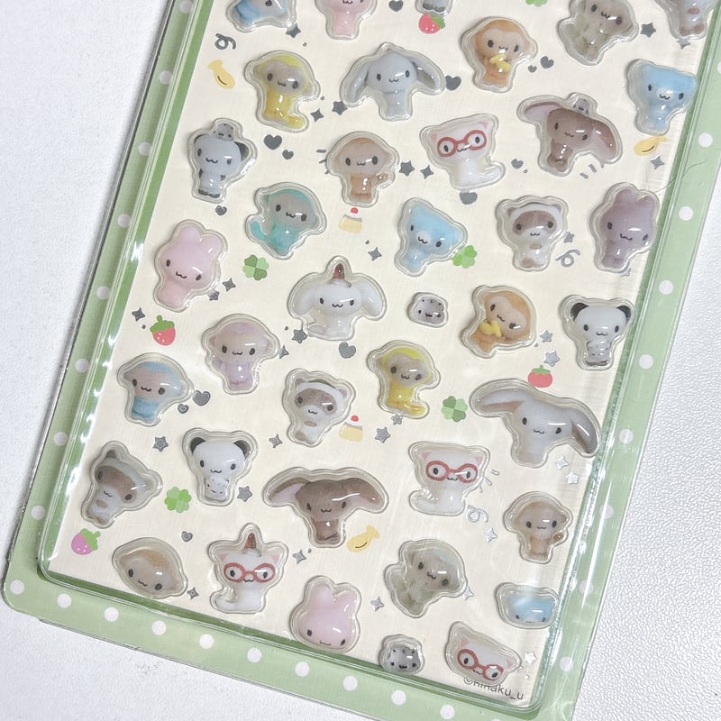 HINAKUU】POP POP POPCORN STICKER ステッカーシール/グリーン