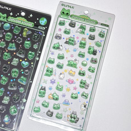 【oeknya】POP POP POPCORN STICKER ステッカーシール/ホワイト